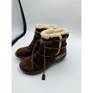 UGG Australia Sunburst Ankle Boots Brown Suede Shearling 5178 Womens 7